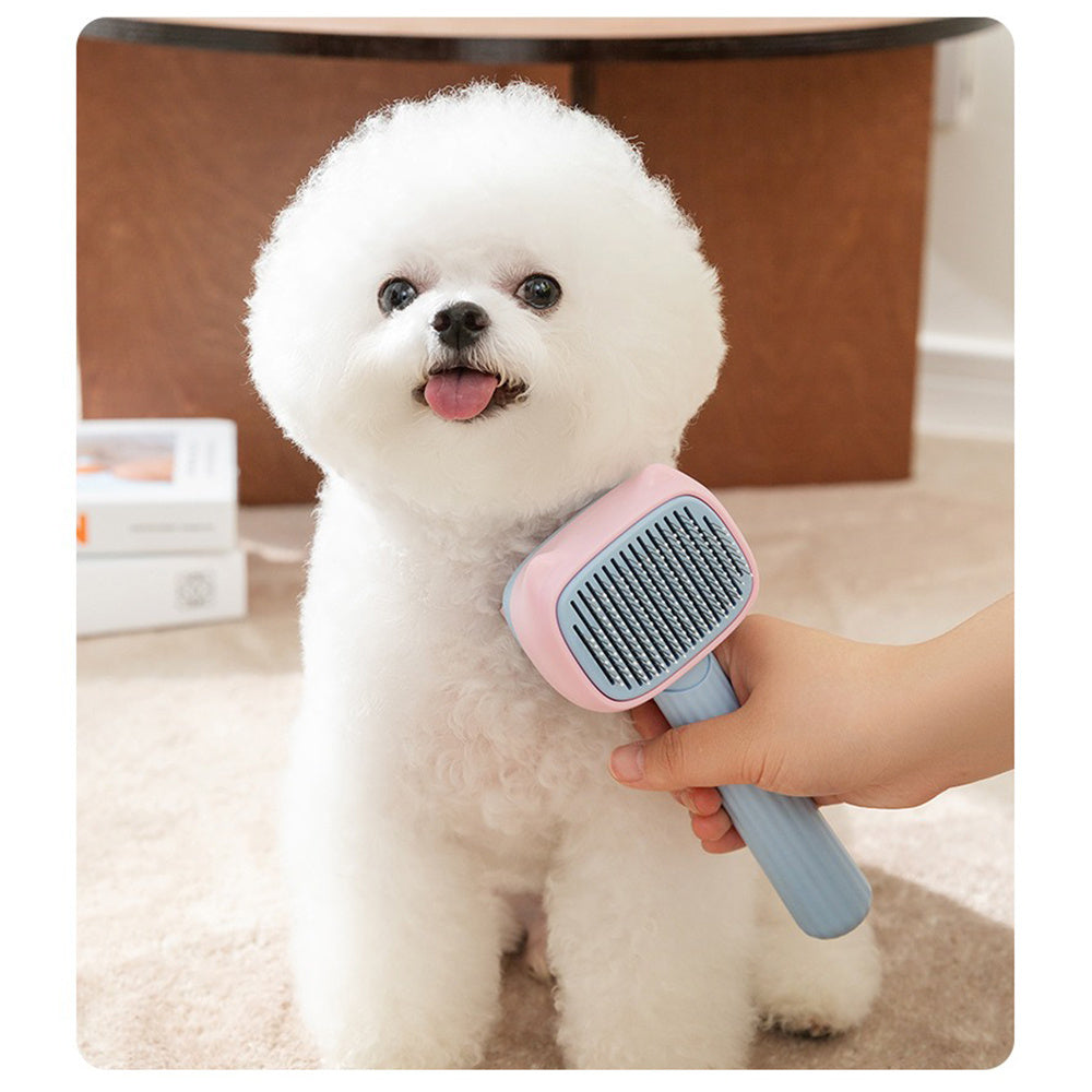 Soft-Edge Deshedding & Dematting Pet Grooming Brush