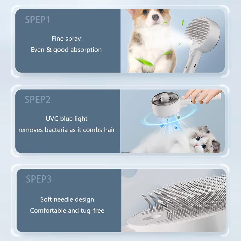 Electric Pet Brush – Steam, Massage & Shedding - Best Pets Bargain