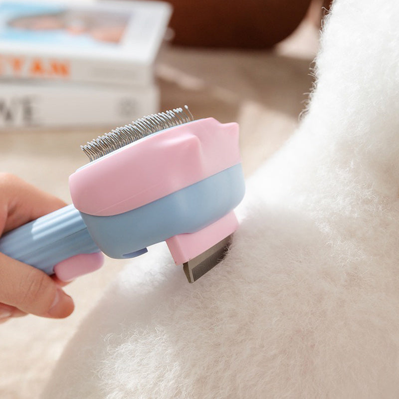 Soft-Edge Deshedding & Dematting Pet Grooming Brush
