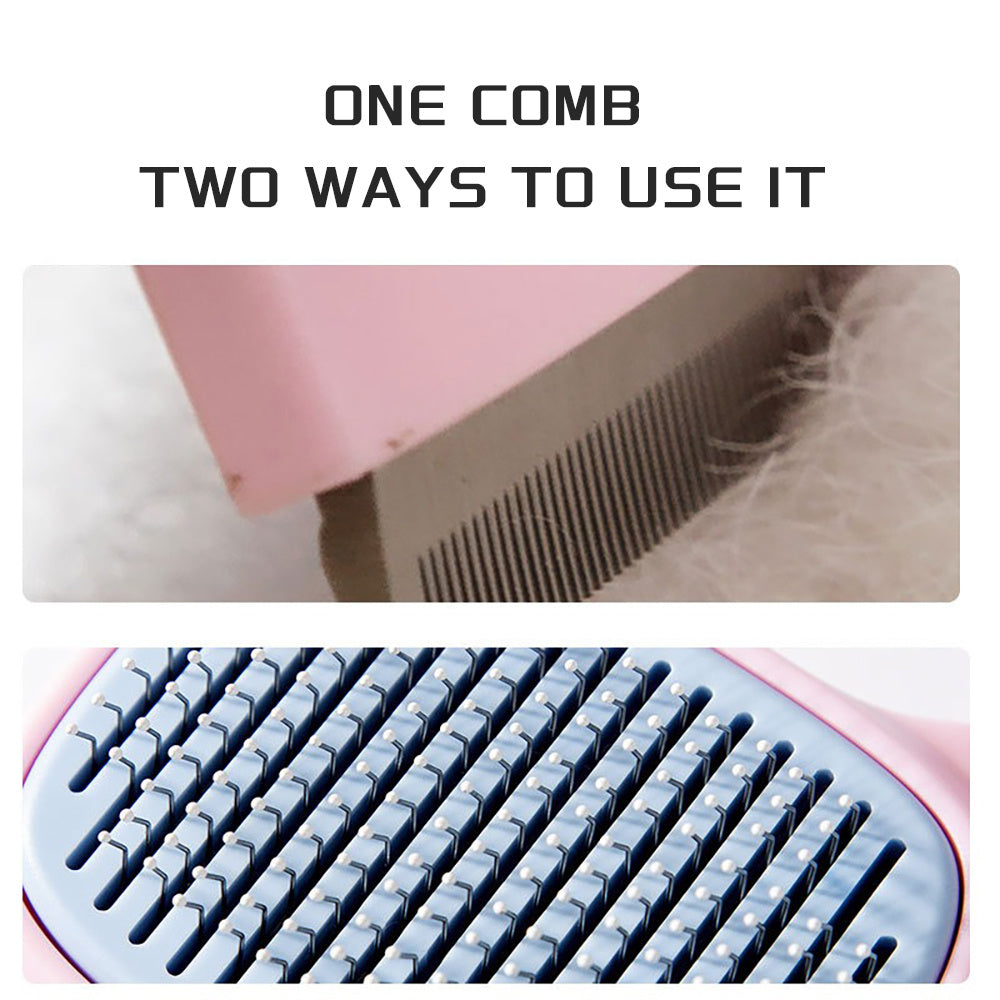 Soft-Edge Deshedding & Dematting Pet Grooming Brush