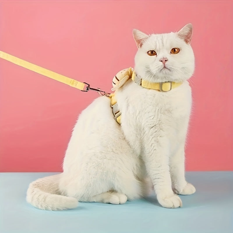 Bee-Themed Escape-Proof Cat Harness – Stylish & Secure! - Best Pets Bargain