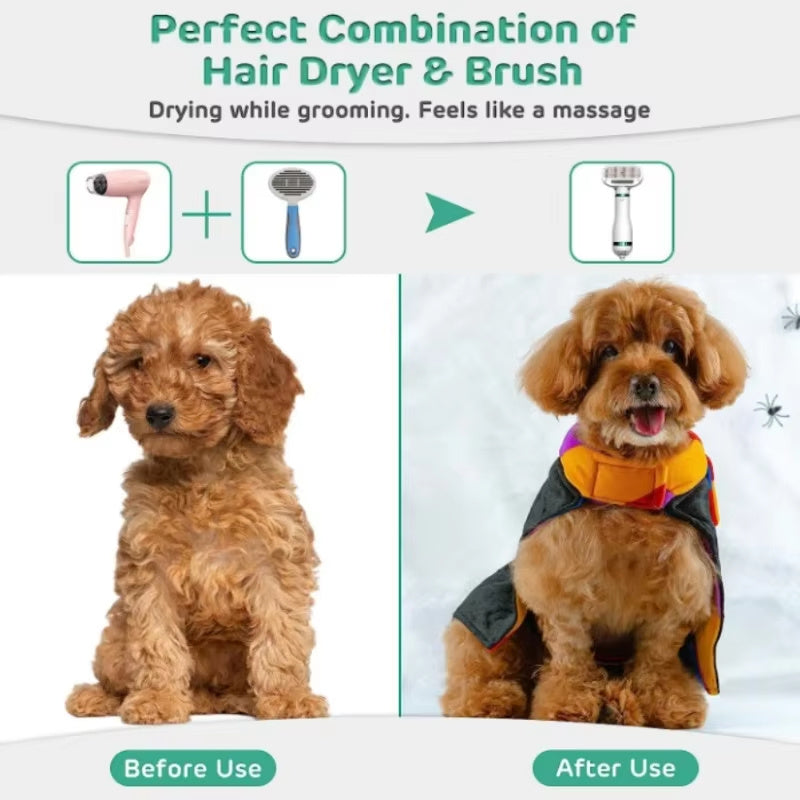 Fast-Drying Pet Hair Dryer with Slicker Brush! - Best Pets Bargain