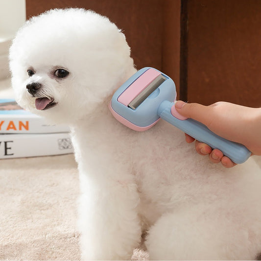 Soft-Edge Deshedding & Dematting Pet Grooming Brush